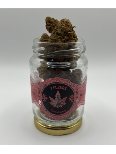 Fleur CBD Strawberry 4,96% – Goût fraise sucrée – 7FLEURS