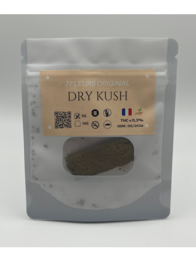 Résine CBD Dry Kush – 7% CBD / 8% CBG – Jaune friable – 7FLEURS