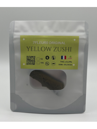 Résine CBD Yellow Zushi – 10% CBD – Texture tendre – 7FLEURS